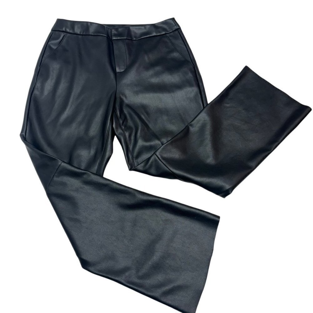 INC International Concepts Faux Leather Crop Flare Pant Size 6